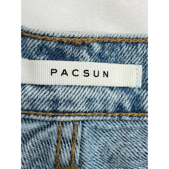 Pacsun High Rise Straight Light Wash Jeans Vintage Retro Sze 28 Rigid Button Fly - Picture 7 of 12